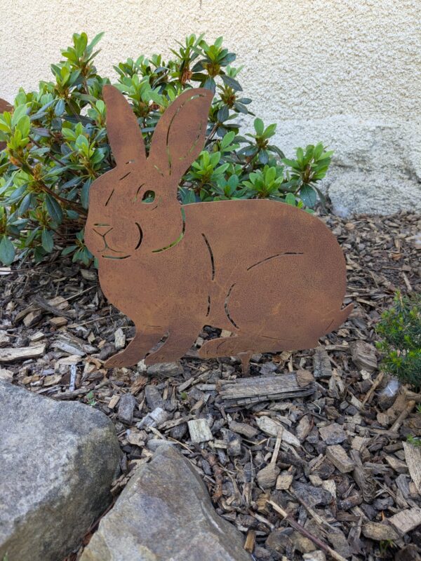 Lapin taille réelle acier rouillé – Image 6