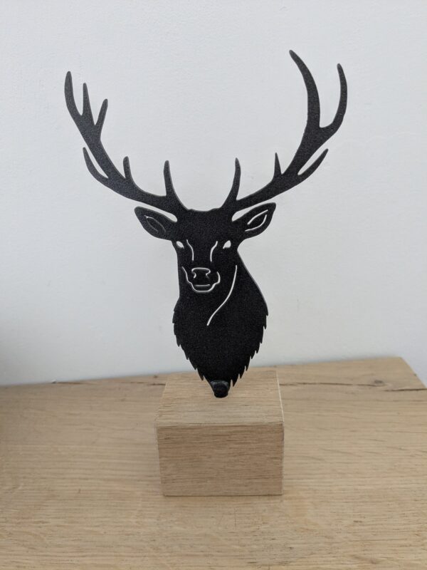 Trophée de cerf sur socle bois – Image 2