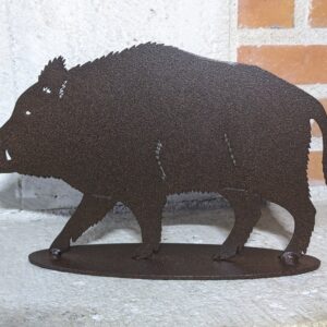 Sanglier sur socle acier