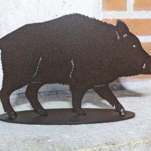Sanglier sur socle acier