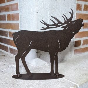 Cerf qui brame petit modèle sur socle acier
