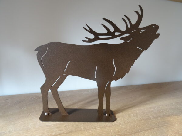 Cerf qui brame grand modèle socle acier – Image 2
