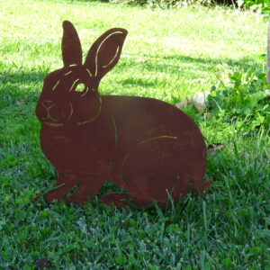 Lapin taille réelle acier rouillé