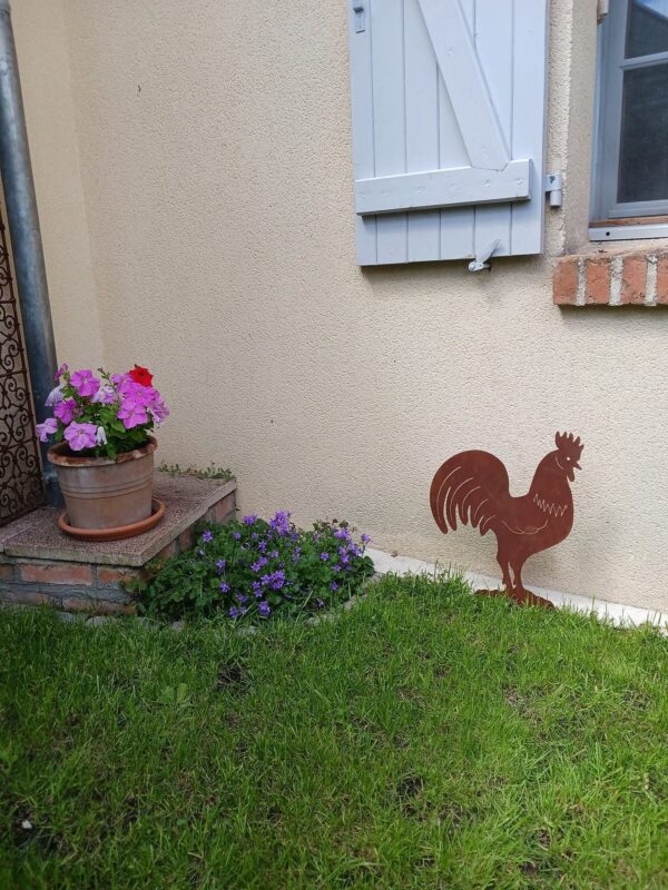 Coq en acier rouillé – Image 2
