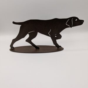 Chien d'arrêt sur socle acier