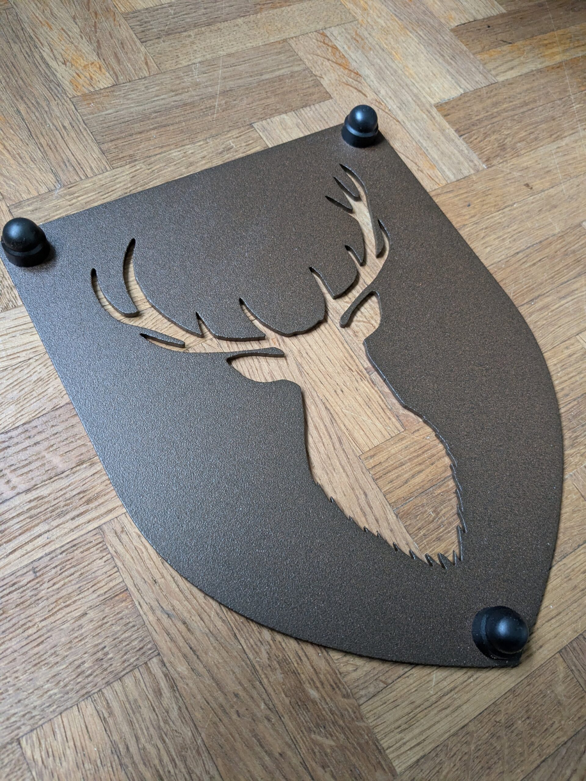 Dessous de plat acier trophée de cerf marron – Image 3