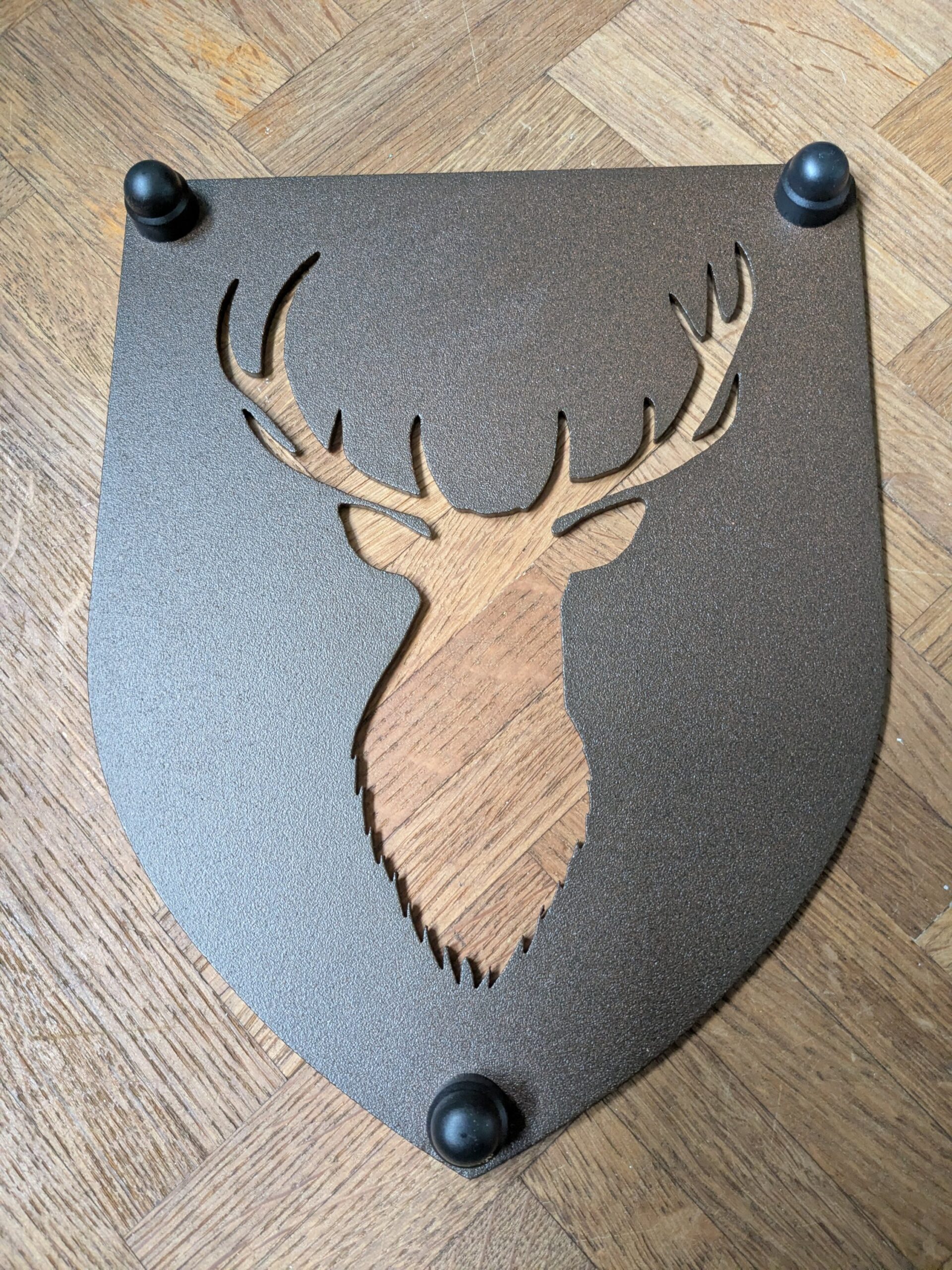 Dessous de plat acier trophée de cerf marron – Image 4