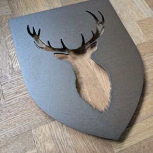 Dessous de plat acier trophée de cerf marron