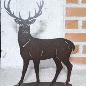Cerf de profil sur socle en acier –
