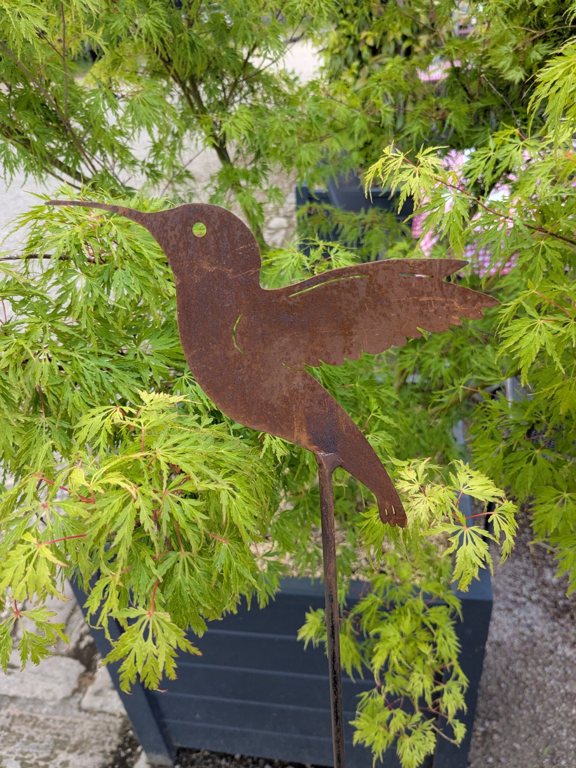 Colibri en acier rouillé - Deco Bois Metal